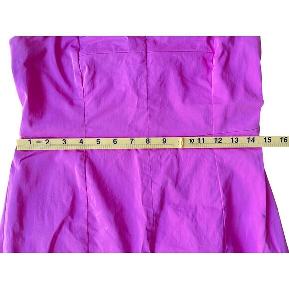 Theory Claire Discreet Strapless Cotton Blend Mini Dress Hot Pink - Size 8 - Picture 6 of 10
